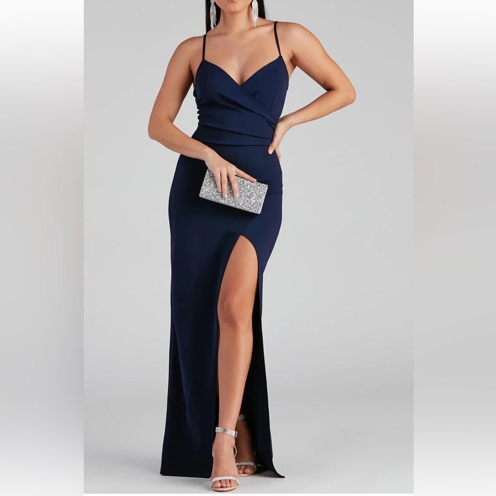 Windsor Navy Blue floor length dress. M.